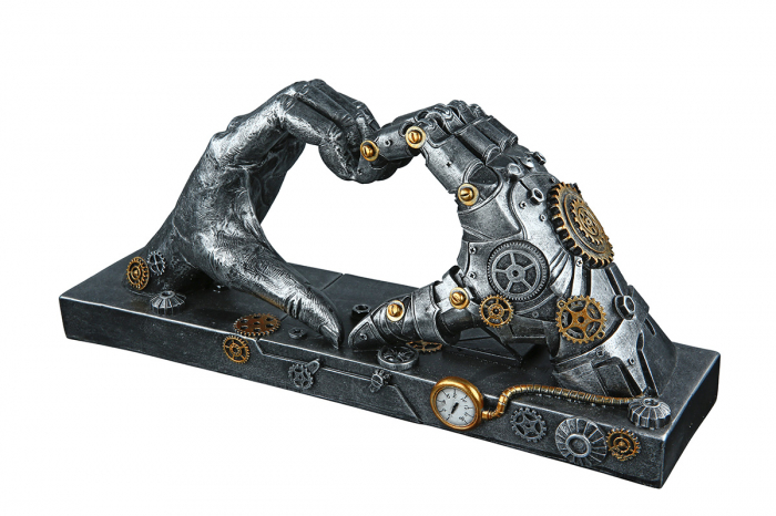 Figurina Steampunk Hand, Rasina, Argintiu/Auriu, 35x16x9.5 cm [4]