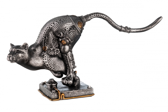 Figurina Steampunk Pard, Rasina, Argintiu/Auriu, 35x17x9.5 cm [5]