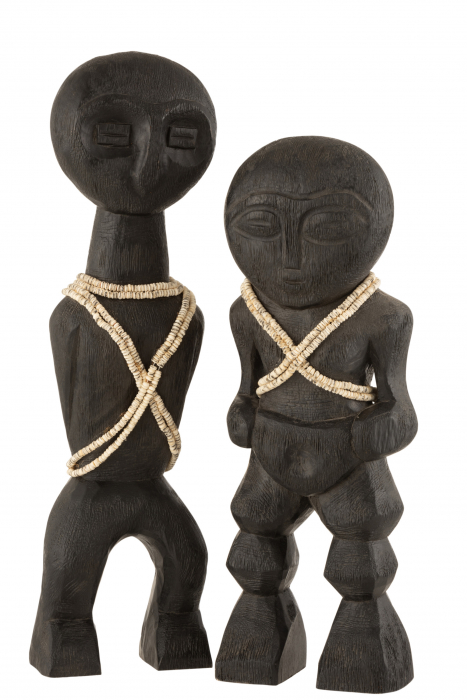 Figurina Takwimu, Lemn, Negru, 13x7.5x47 cm [2]
