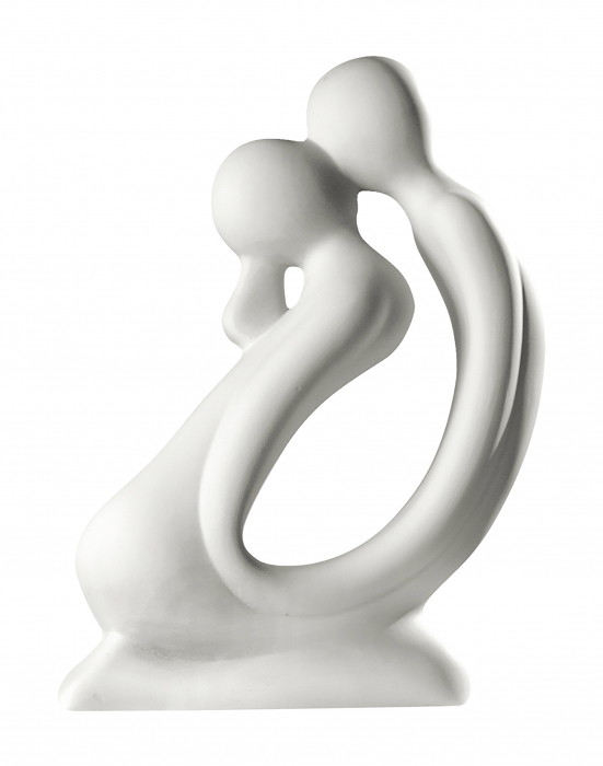 Figurina The Kiss, ceramica, crem, 30x42x14 cm [2]