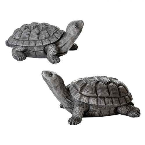 Figurina turtle, compozit, gri, 30x55x24 cm