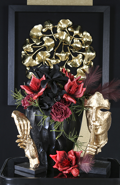 Figurina TWO HANDS rasina, auriu/negru, 29x13.5x8 cm [2]