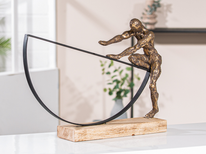 Figurina Uphill, aluminiu lemn, auriu, 31x29.5x9 cm