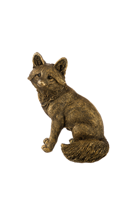 Figurina, Vulpe, „Fabian”, Rasina sintetica, culoare bronz, PU 4, 2 asortate, L. 9,5 cm, L. 24 cm, H 16,5 cm [2]