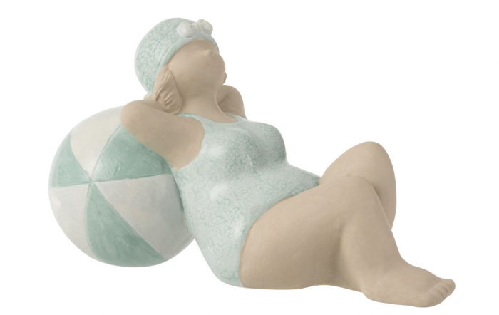 Figurina Woman Bathing Suit, Ceramica, Azure, 23x10x13 cm