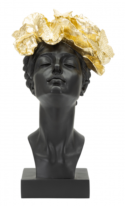 Figurina Woman With Butterfly, Rasina, Negru/Auriu, 36.5x21x20 cm [9]