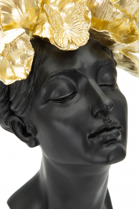 Figurina Woman With Butterfly, Rasina, Negru/Auriu, 36.5x21x20 cm [6]