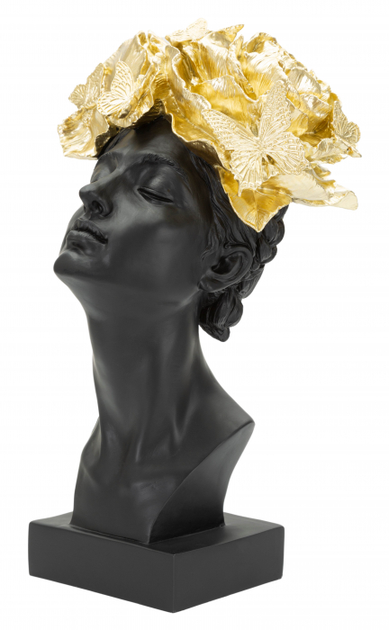 Figurina Woman With Butterfly, Rasina, Negru/Auriu, 36.5x21x20 cm [7]