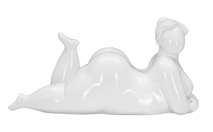 Figurina Woman Yoga, Rasina, Alb, 16x32x16 cm