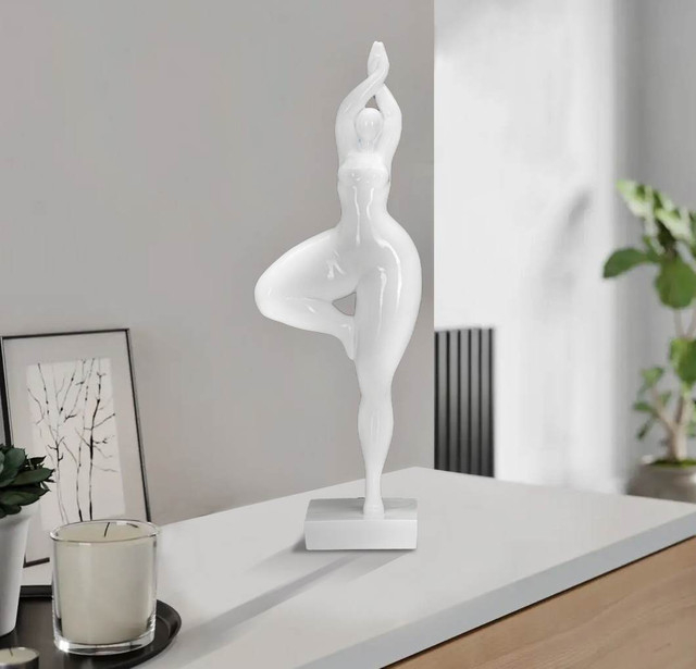 Figurina Woman Yoga, Rasina, Alb, 45.8x16x9 cm [7]