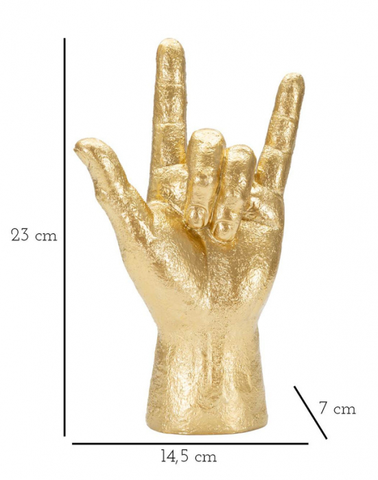 Figurina Yeah Hand, Rasina, Auriu, 23x14.5x7 cm [9]