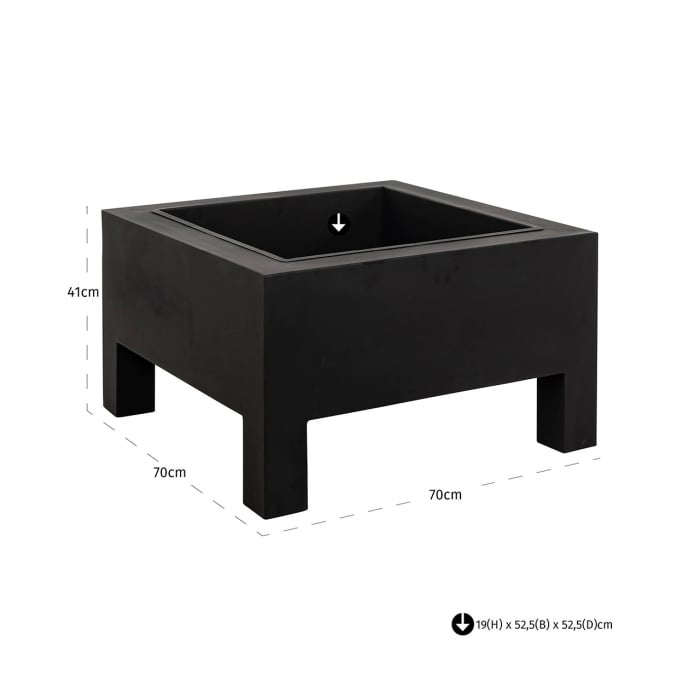 Șemineu Nerium pentru exterior (negru), Dims: 40.0 x 70.0 x 70.0 cm [3]