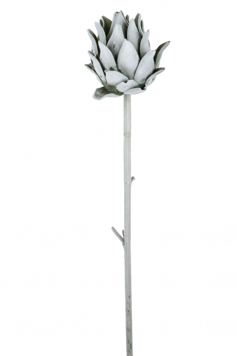 Poza Floare artificiala Artichoke, Fibre artificiale, Alb, 50 cm