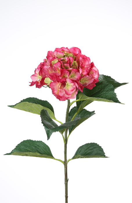 Poza Floare artificiala hortensie Samira, Fibre artificiale, Roz, 85 cm