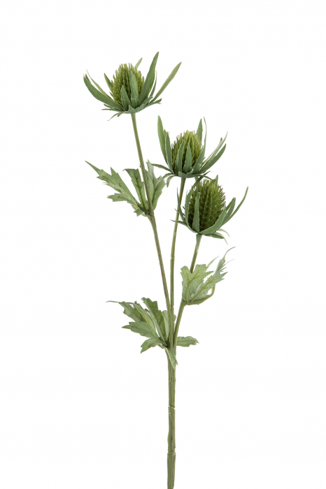 Floare artificiala Tulip, Fibre artificiale, Verde, 44 cm
