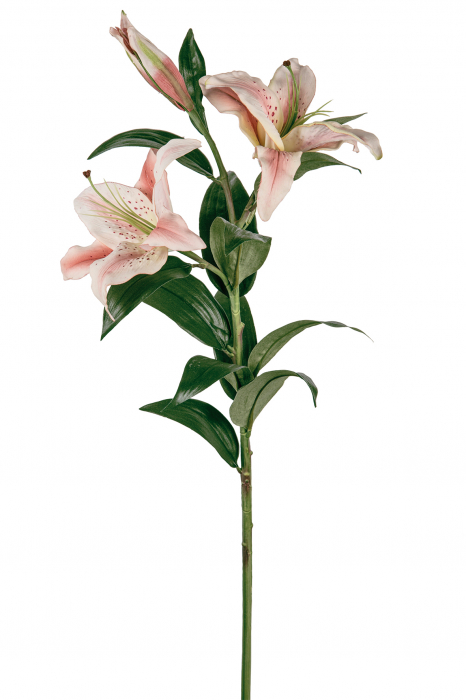 Floare artificiala Lily, Fibre sintetice, Roz, 88 cm