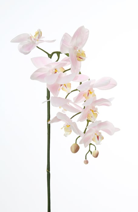 Floare artificiala orhidee, Fibre artificiale, Roz deschis, 75 cm
