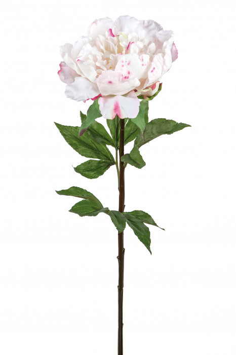 Floare artificiala Peony, Fibre artificiale, Roz, 76 cm