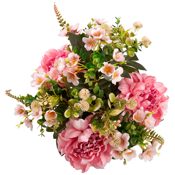 Floare artificială, Struț, Bujor, Rășină, roz, PU 3, H. 52 cm [2]