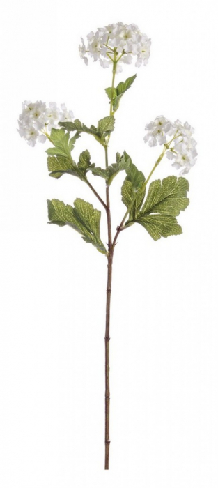 Floare decorativa, plastic, alb, 52cm