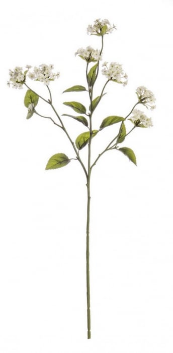 Floare decorativa, plastic, alb, 66cm