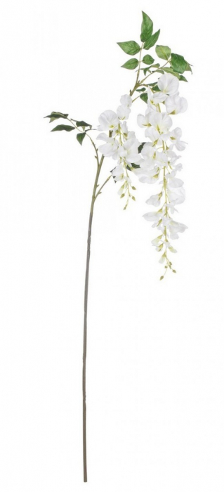 Floare decorativa, plastic, crem, 95cm