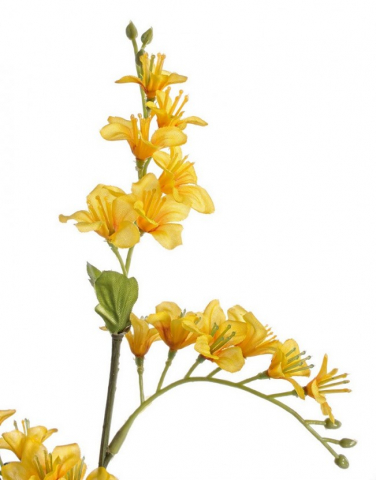Floare decorativa, plastic, galben, 75cm [2]
