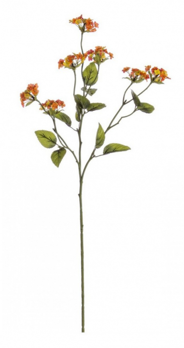 Floare decorativa, plastic, portocaliu, 66cm