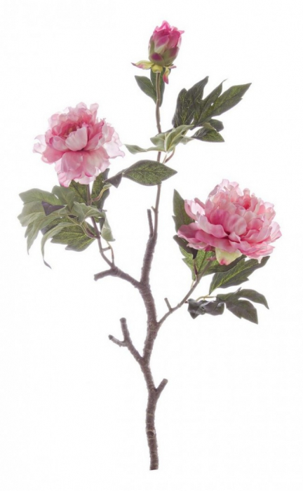 Floare decorativa, plastic, roz, 76cm