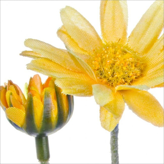 Floare decorativa, poliester plastic sarma, galben, 60cm [2]