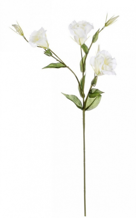 Poze Floare decorativa, tesatura, polietilena si sarma de fier, alb, 76cm lotusland.ro