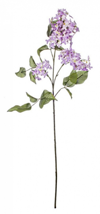 Floare decorativa, tesatura, polietilena si sarma de fier, mov, 73cm