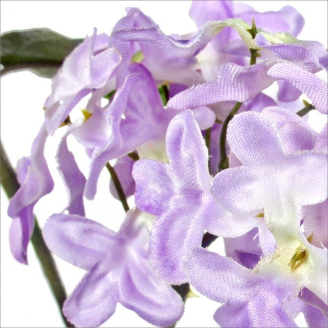 Floare decorativa, tesatura,  polietilena si sarma de fier, mov, 73cm [2]