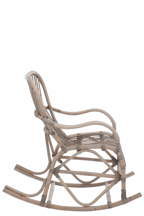 Fotoliu balansoar, Rachita/Bambus, Gri, 110x66x93 cm [3]