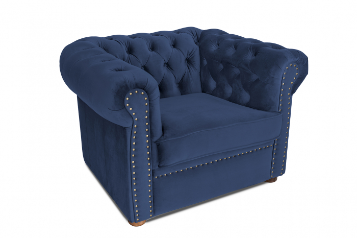 Fotoliu Chesterfield, albastru petrol, 94x80x86 cm [2]