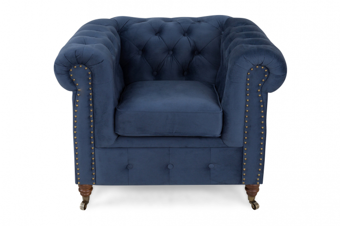 Fotoliu Chesterfield, Albastru, 94x80x86 cm [2]