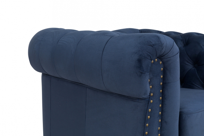 Fotoliu Chesterfield, Albastru, 94x80x86 cm [6]