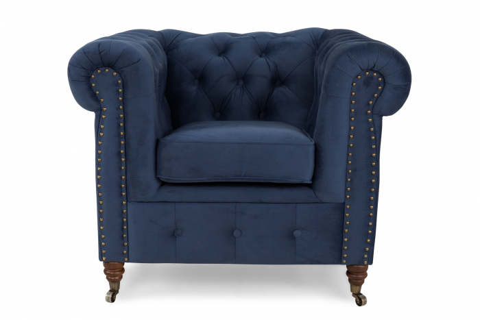 Fotoliu Chesterfield, Albastru, 94x80x86 cm [4]