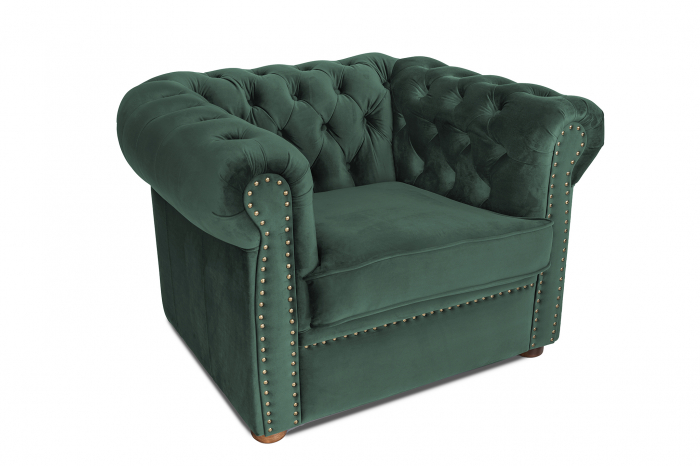Fotoliu Chesterfield, verde, 94x80x86 cm [2]