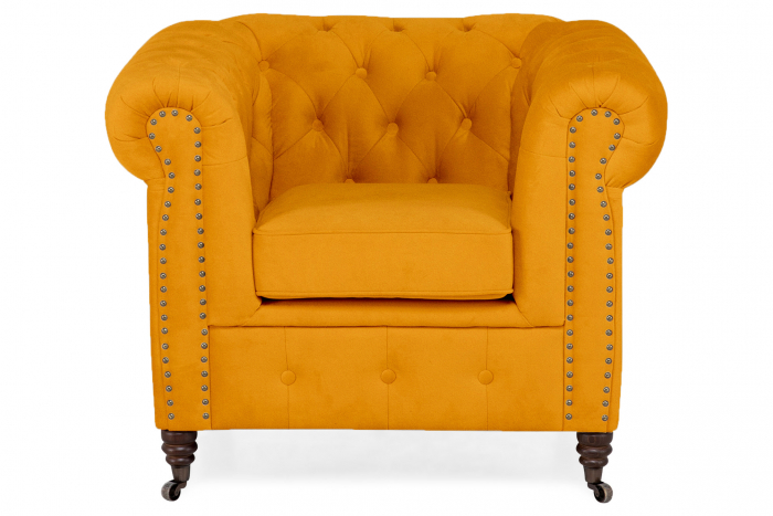Fotoliu Chesterfield, Galben, 94x80x86 cm [2]