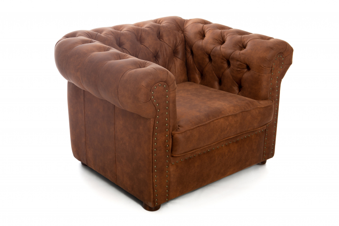 Fotoliu Chesterfield, maro coniac, 94x80x86 cm [2]