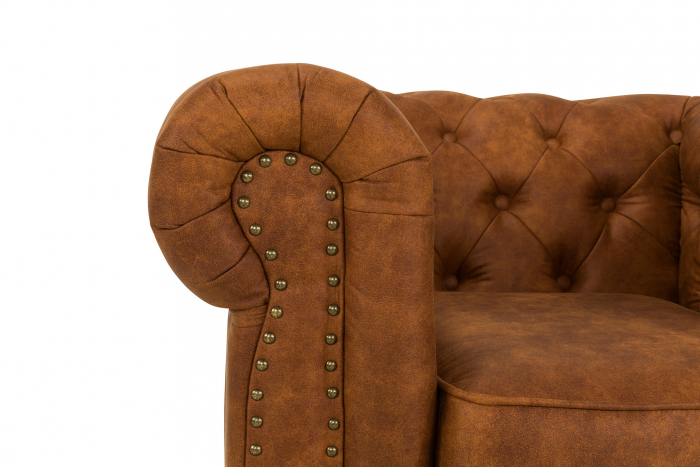 Fotoliu Chesterfield, Maro coniac, 94x80x86 cm [6]