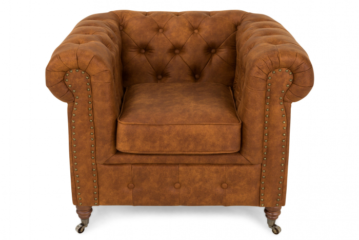 Fotoliu Chesterfield, Maro coniac, 94x80x86 cm [2]