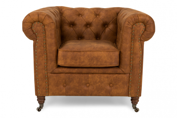 Fotoliu Chesterfield, Maro coniac, 94x80x86 cm [4]