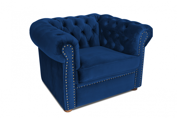 Fotoliu Chesterfield, albastru, 94x80x86 cm [2]