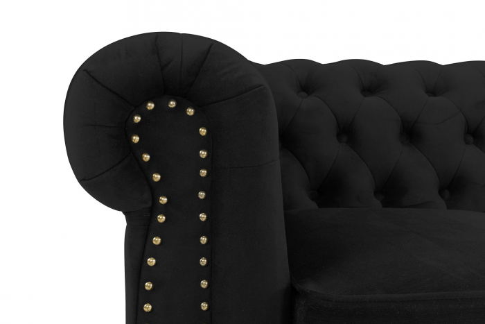 Fotoliu Chesterfield, Negru, 94x80x86 cm [4]