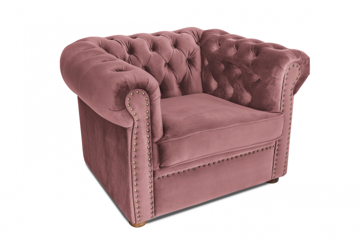 Fotoliu Chesterfield, roz, 94x80x86 cm [2]