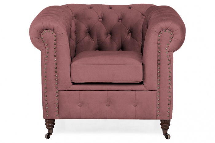 Fotoliu Chesterfield, Roz inchis, 94x80x86 cm [2]