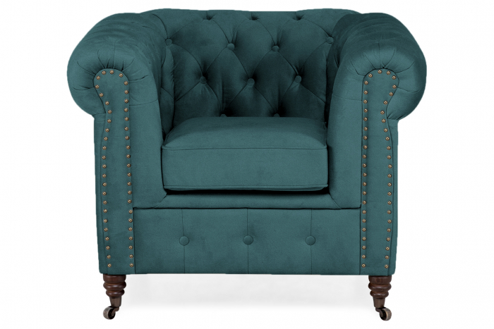 Fotoliu Chesterfield, Turcoaz, 94x80x86 cm [2]