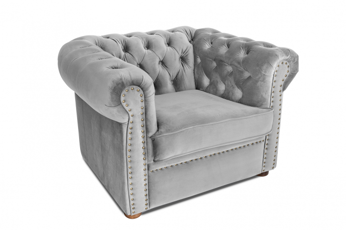 Fotoliu Chesterfield, gri, 94x80x86 cm [2]